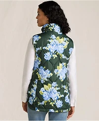 Lands' End Women's Print FeatherFree Quilted Insulated Vest