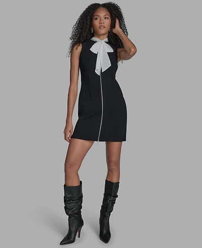 Bcbg Women's Mock Neck Front Zip Dress