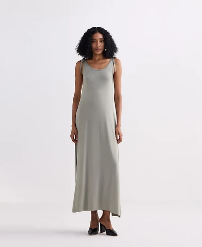 Reistor Women's Maxi Dress with Shoulder Tie-Details
