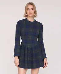 Avec Les Filles Women's Long Sleeves Skater Dress