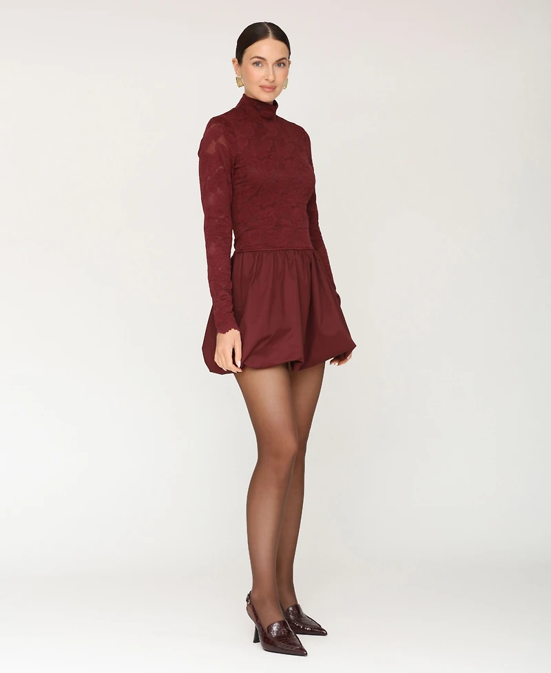 Avec Les Filles Women's Mock Neck Mini Dress