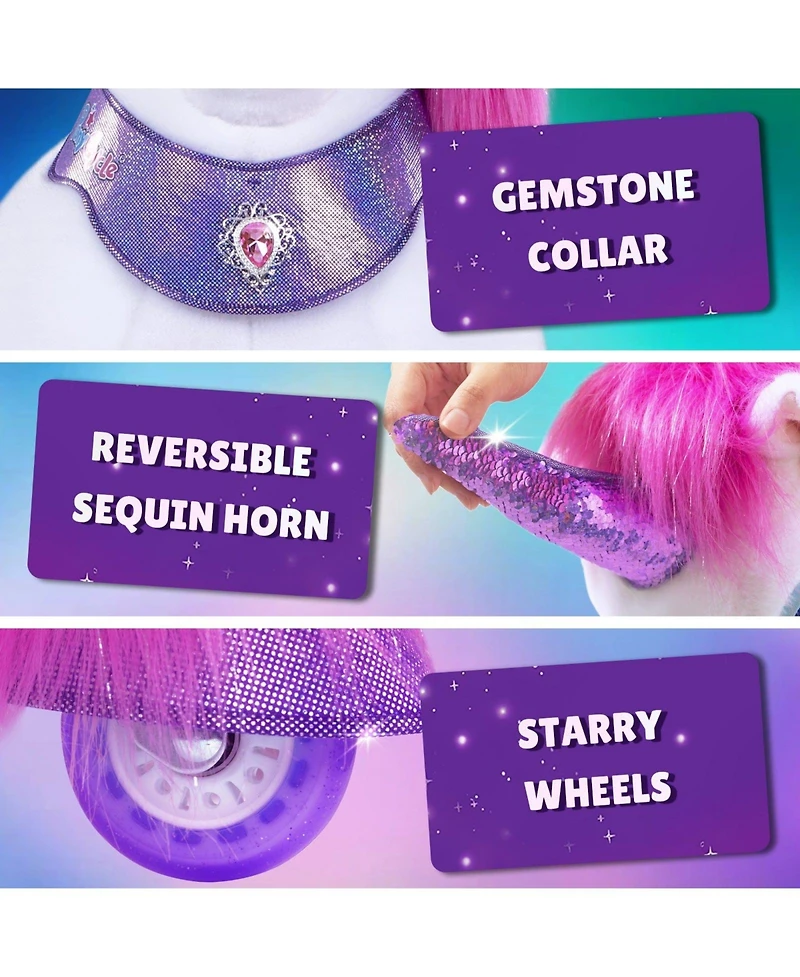PonyCycle Model Y Pink/Purple Unicorn Rideable Toy for Age 4