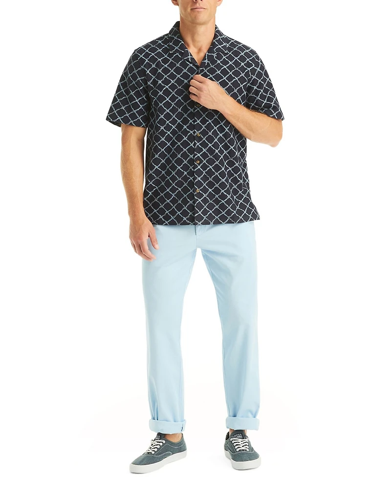 Nautica Men's Printed Short Sleeve Polo Shirt