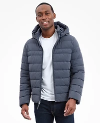 Michael Kors Men's Dressy Hooded Stretch Packable Jacket