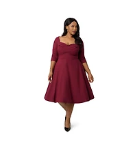 Unique Vintage Plus Pleated Bust Swing Dress