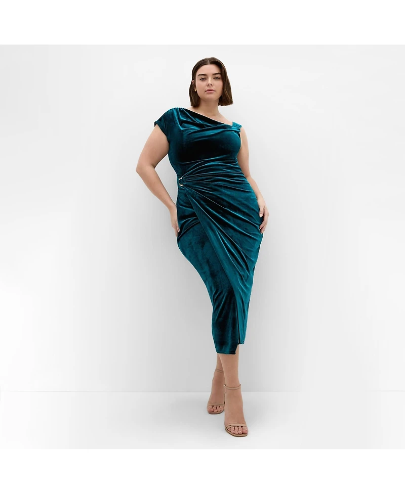 City Chic Women's Vivi Velour Midi Dress