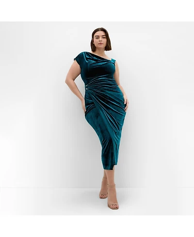 City Chic Women's Vivi Velour Midi Dress