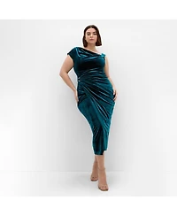 City Chic Women's Vivi Velour Midi Dress