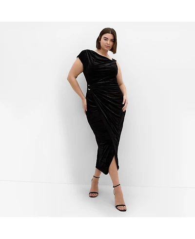 City Chic Women's Vivi Velour Midi Dress