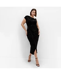 City Chic Women's Vivi Velour Midi Dress