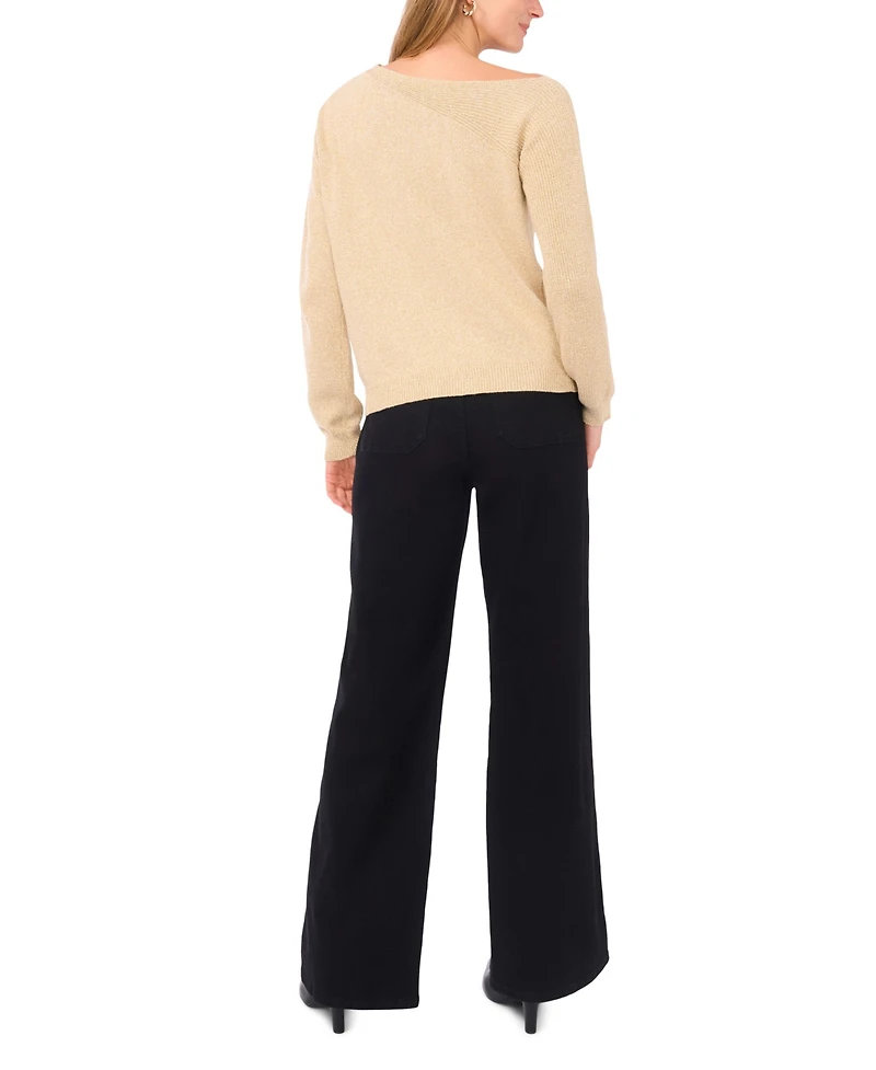 Vince Camuto Women's Metallic Asymmetric Cutout Sweater