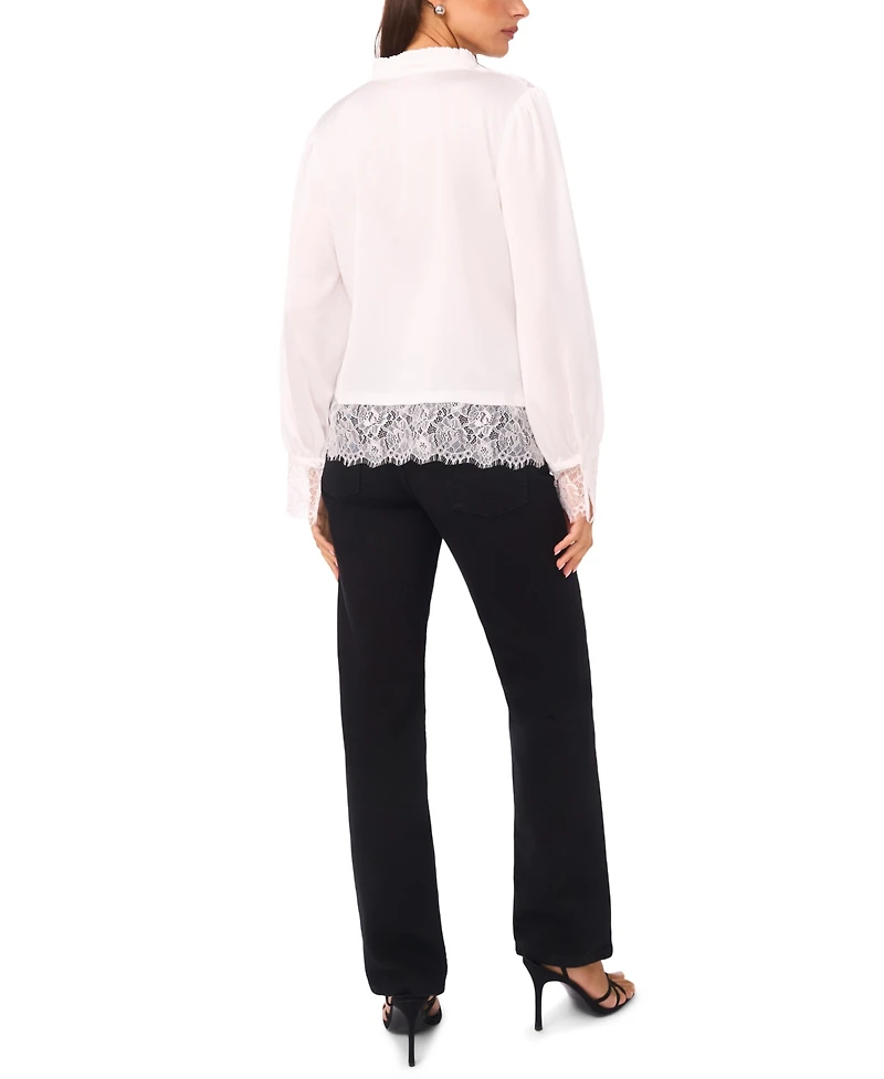 Vince Camuto Women's Half Placket Long Sleeve Top
