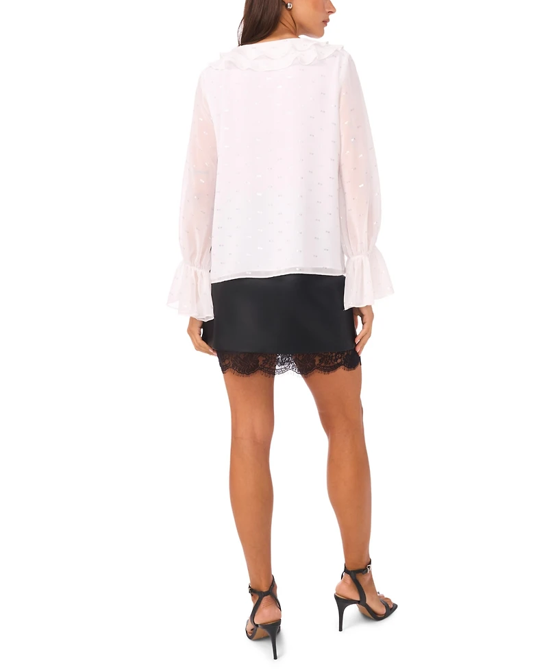 Vince Camuto Women's Ruffle Long Sleeve Top