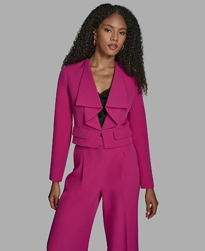 Bcbg Women's Ruffle Collar Long Sleeve Cropped Jacket