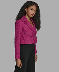 Bcbg Women's Novelty Long Sleeve Cropped Jacket