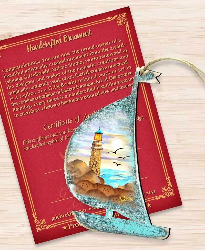 Designocracy Light House Scenic Christmas Ornament
