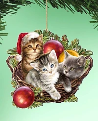 Designocracy Christmas Kittens Christmas Ornament