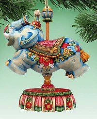 Designocracy Carousel Elephant Christmas Ornament