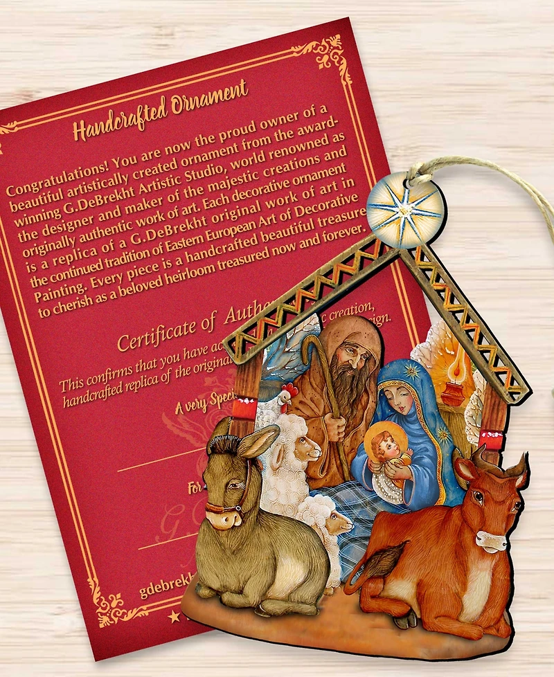 Designocracy Nativity Wooden Christmas Ornament