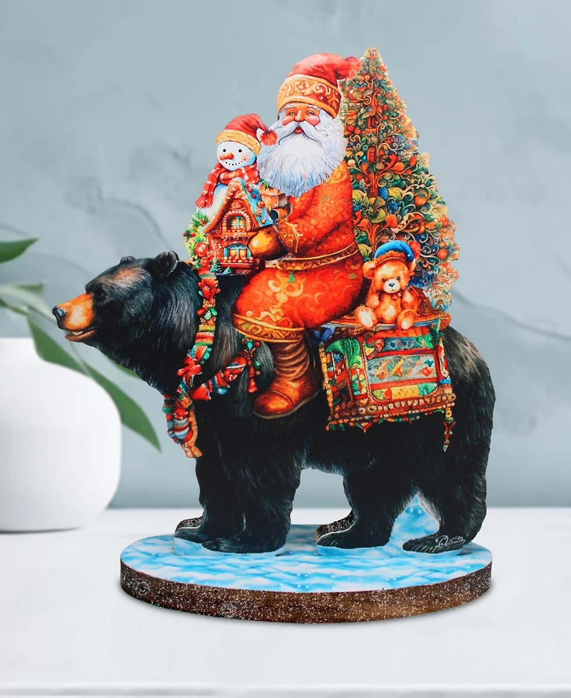 G. Debrekht Santa Claus Black Bear Friend Centerpiece