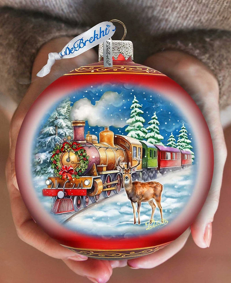 G. Debrekht Antler Express Le Glass Christmas Ornament