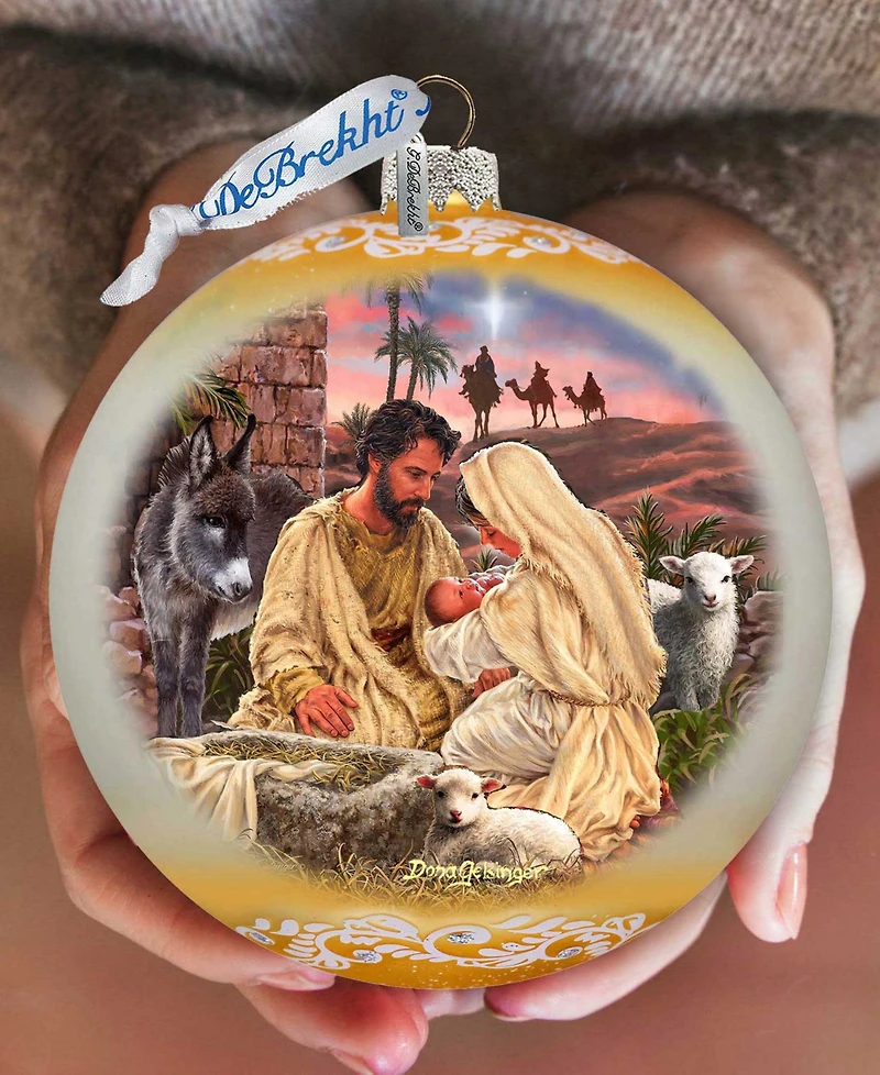 G. Debrekht A Miracle Is Born Le Glass Holiday Ornament