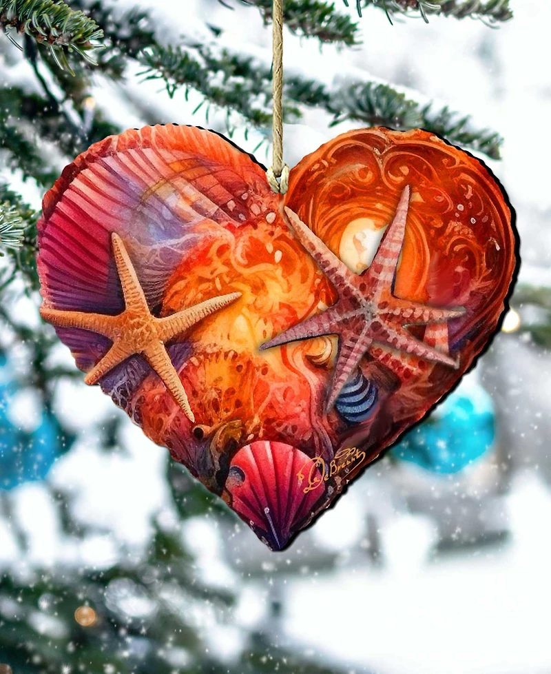 Designocracy Heart Christmas Wooden Ornament