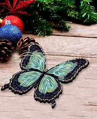 Designocracy Summer Butterfly Wooden Ornaments, Set of 3
