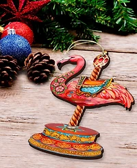 Designocracy Pink Flamingo Carousel Holiday Ornament