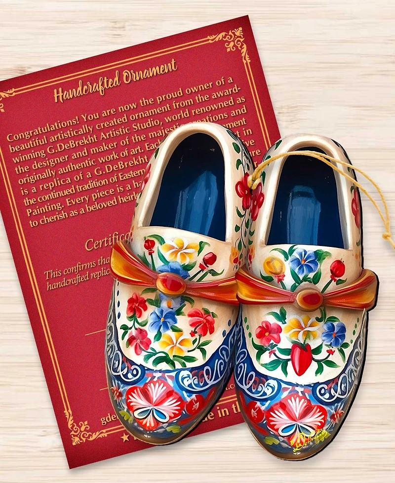 Designocracy Danish Shoes Christmas Wooden Ornament