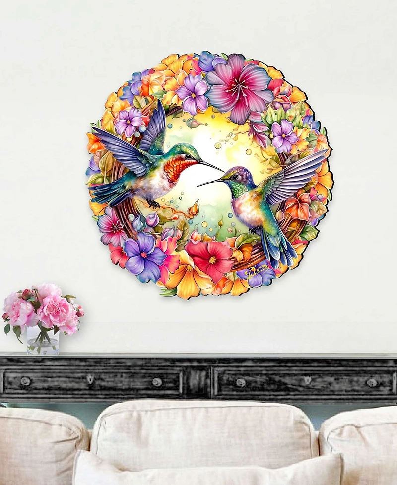 Designocracy Hummingbirds Holiday Door Decor
