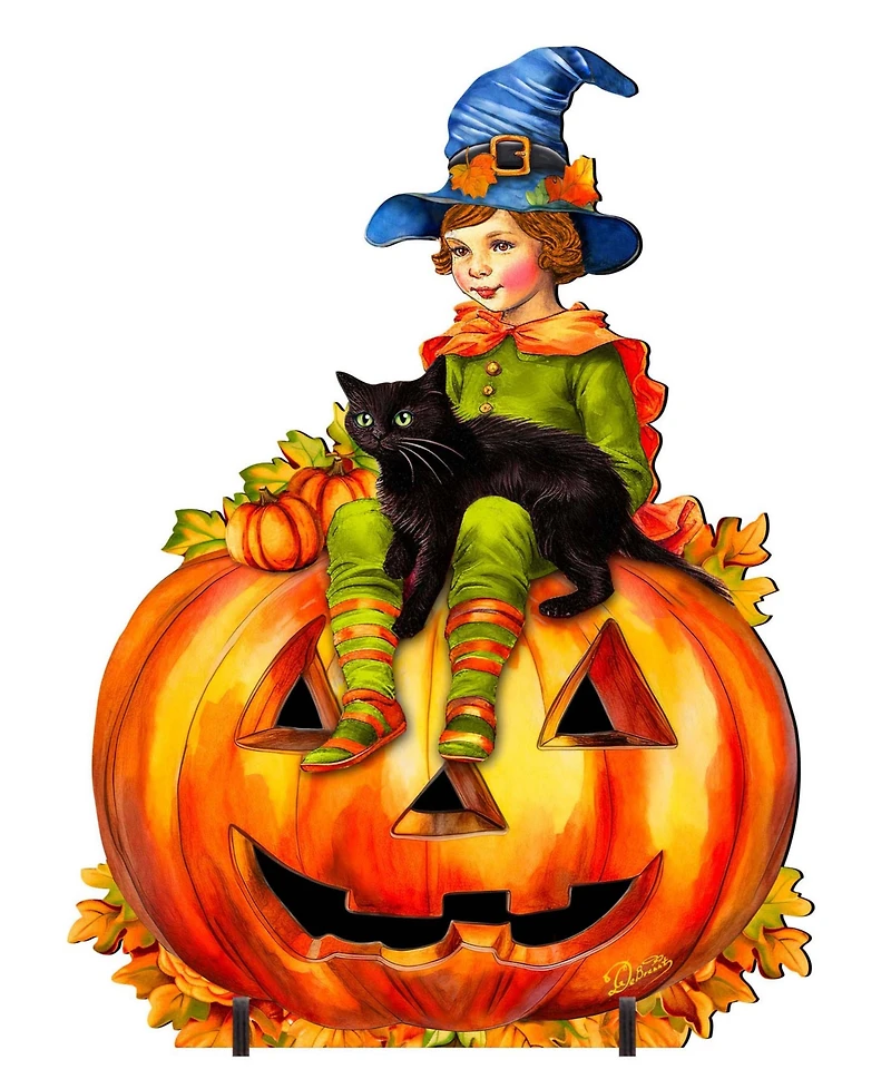 Designocracy Boy on Pumpkin Outdoor Decor