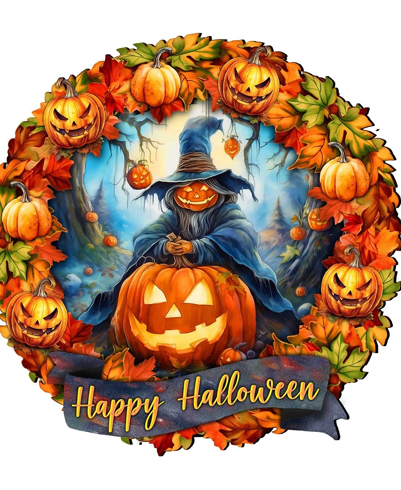 Designocracy Halloween Wreath Door Hanger