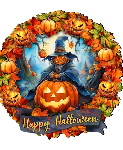 Designocracy Halloween Wreath Door Hanger