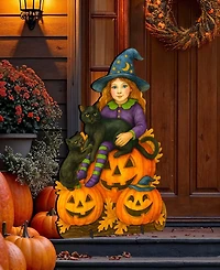 Designocracy Halloween Witch Outdoor Garden Decor