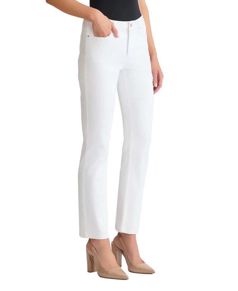 Jones New York Women's Lexington Mid Rise Straight Leg Denim Jeans