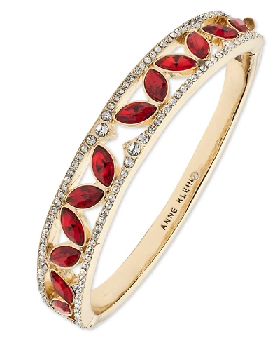 Anne Klein Multi-Stone Gold-Tone Hinge Bracelet