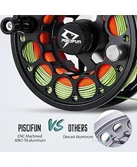 Piscifun Sword Fly Fishing Reel with Cnc Machined Aluminum Alloy Housing, 3/4, 5/6, 7/8, 9/10 Weights