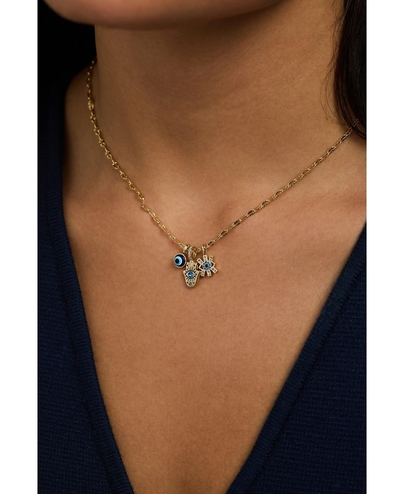 Evil Eye Triple Charm Necklace