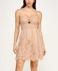 pear culture Women's Strappy Key Hole Front Dress