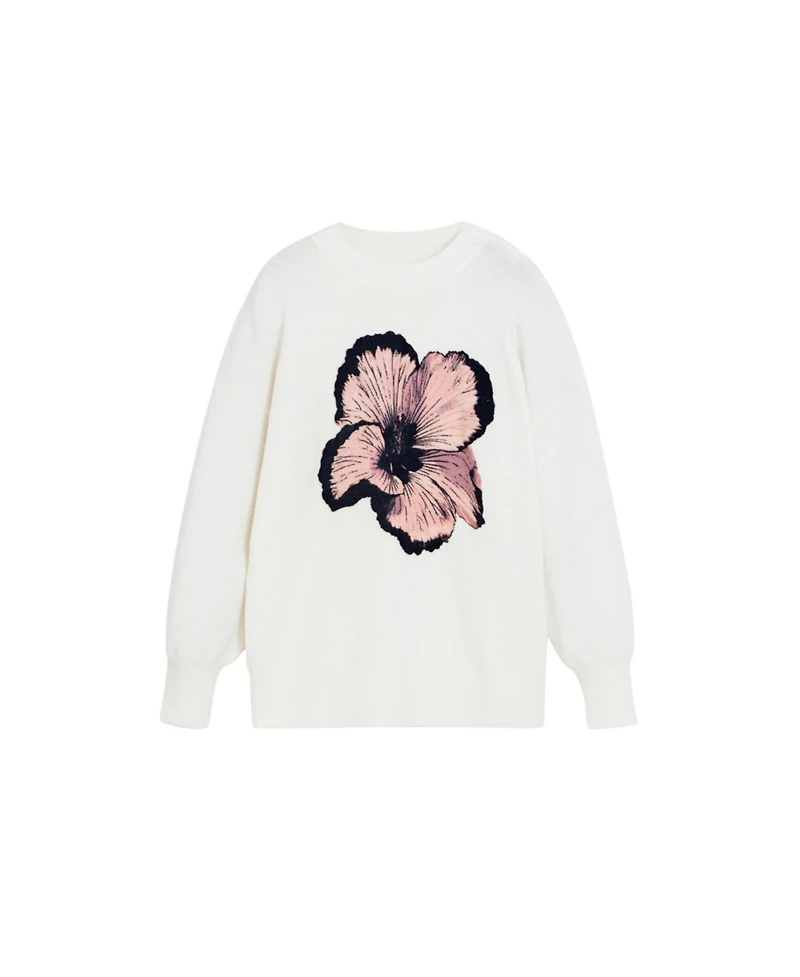 Desigual Women's Contrast flower sweater