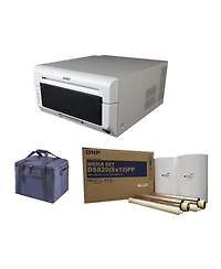 Dnp Dnp DS820A 8-inch Compact Professional Event Photo Booth Portrait Digital Printer Kit | Dnp Print Media 8x10-inch, 2 Rolls + Slinger Padded