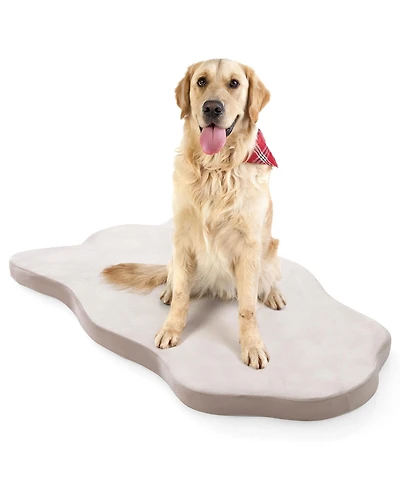 Gymax Dog Sleeping Mat Waterproof Dog Crate Pad Bed Mat with Memory Foam Support
