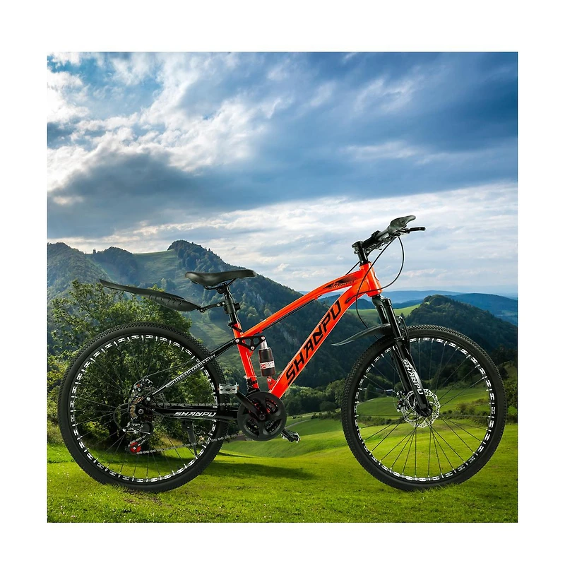 Artudatech Unisex Teenagers / adults Mtb 21 speed 26 inches Mountain Bike Full Suspension