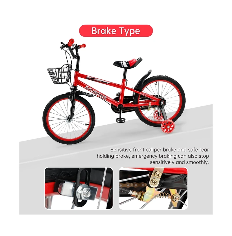 Artudatech Inch Kids Bike with Glowing Training Wheels