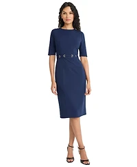 Maggy London Women's Crewneck Sheath Midi Dress