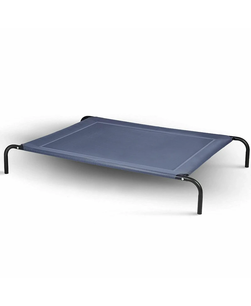 Gymax Large Dog Cat Bed Elevated Pet Cot Indoor Outdoor Camping Steel Frame Mat