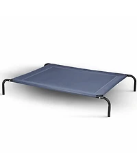 Gymax Large Dog Cat Bed Elevated Pet Cot Indoor Outdoor Camping Steel Frame Mat