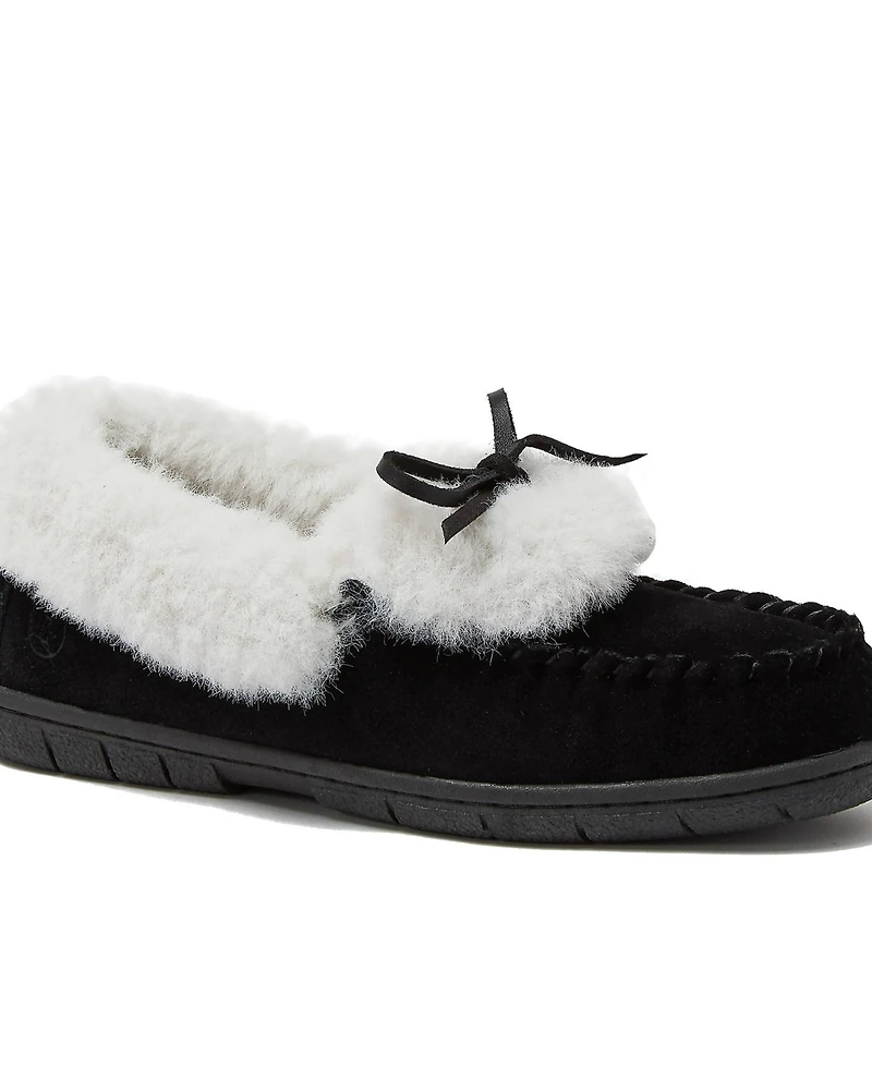 Lands' End Women's Fluffy Lined Indoor Outdoor Moccasin Slippers