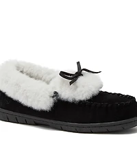 Lands' End Women's Fluffy Lined Indoor Outdoor Moccasin Slippers
